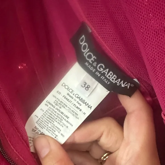 Dolce & Gabbana Hot Pink Sequin Midi Dress - Picture 4 of 5